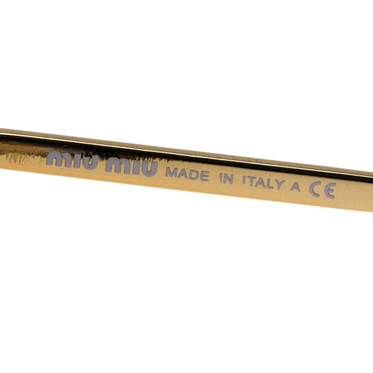 Pre Owned Miu Miu Gold SMU 04Q Embellished Cat Eye Sunglasses