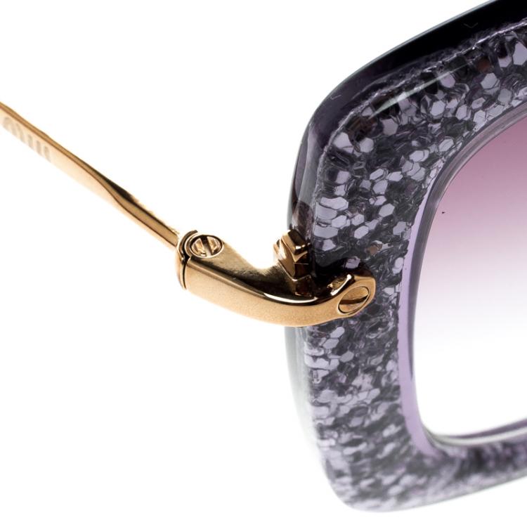 Miu Miu Purple Glitter SMU070 Cat Eye Sunglasses Miu Miu | TLC