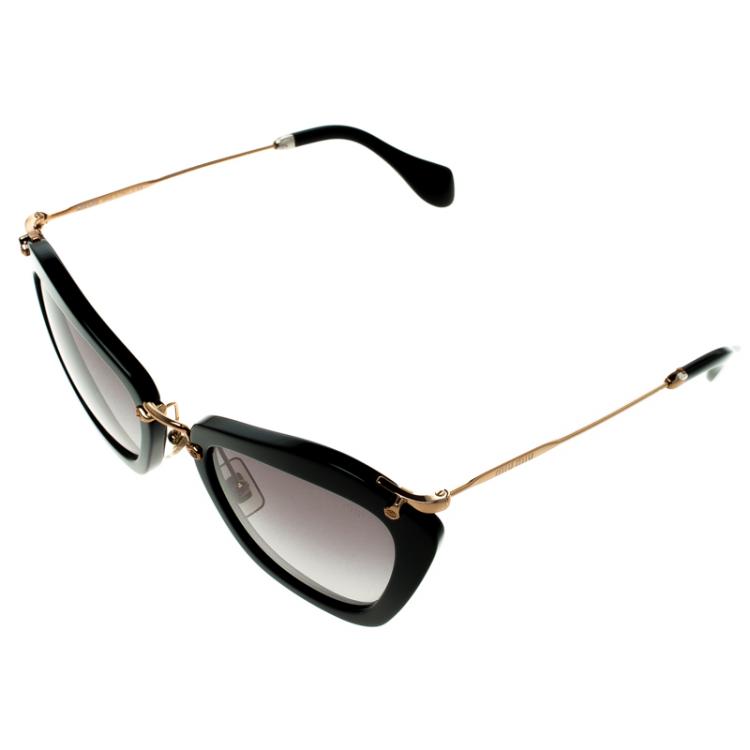 Pre Owned Miu Miu Black SMU10N Cat Eye Sunglasses