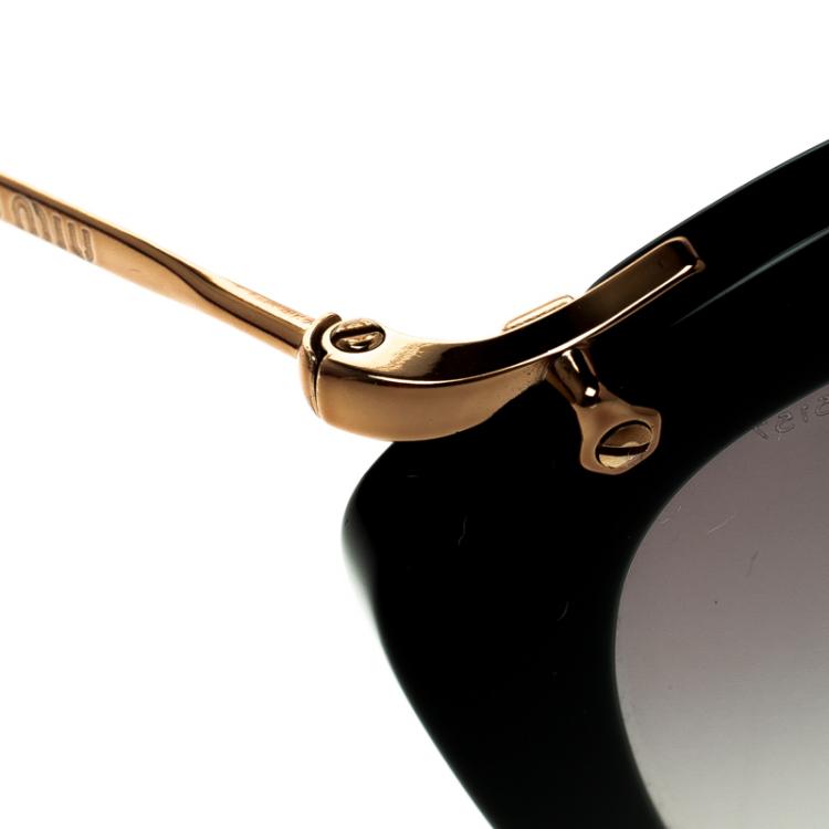 Pre Owned Miu Miu Black SMU10N Cat Eye Sunglasses