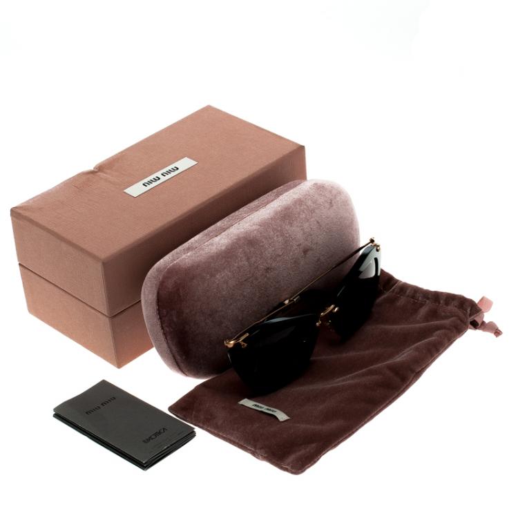 Pre Owned Miu Miu Black SMU10N Cat Eye Sunglasses