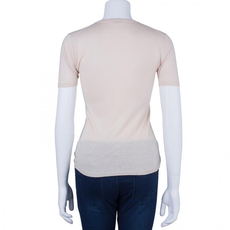 Pre Owned Miu Miu Beige Knit Top S