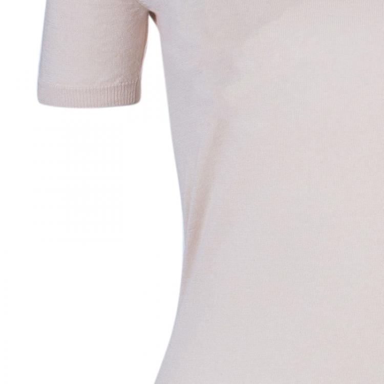 Pre Owned Miu Miu Beige Knit Top S