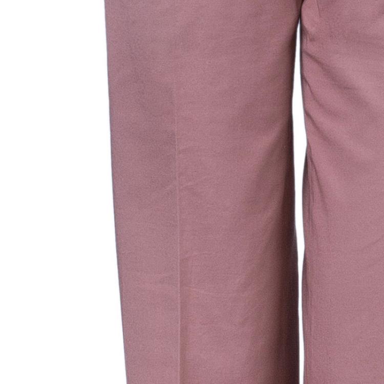 Pre Owned Miu Miu Peach Wide Leg Trousers M