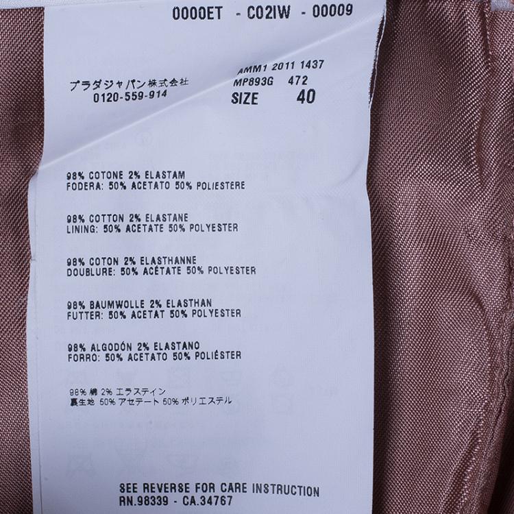 Pre Owned Miu Miu Peach Wide Leg Trousers M