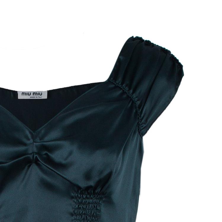 Pre Owned Miu Miu Black Satin Top M