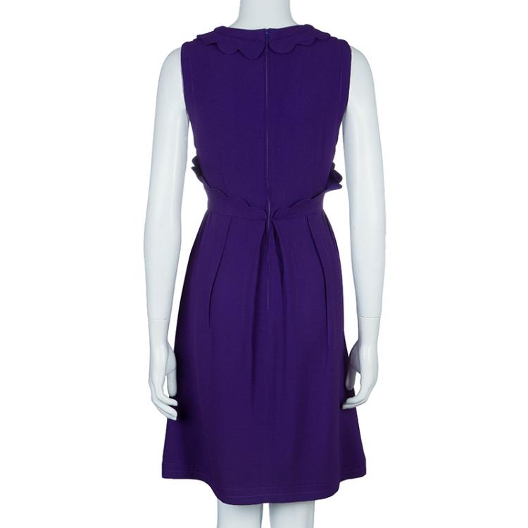 Pre Owned Miu Miu Purple Scalloped Dress M