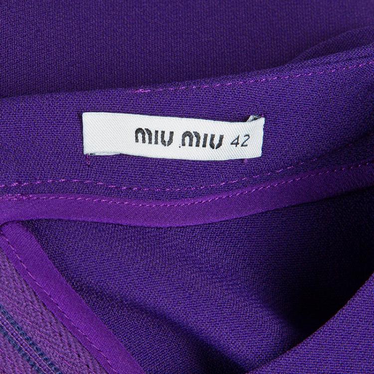Pre Owned Miu Miu Purple Scalloped Dress M