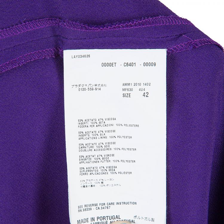 Pre Owned Miu Miu Purple Scalloped Dress M