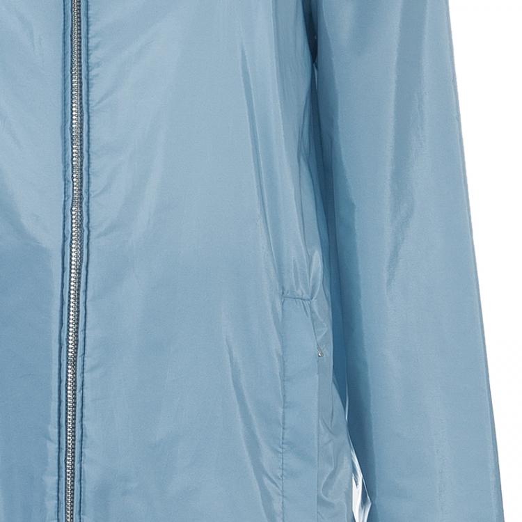 Pre Owned Miu Miu Light Blue Nylon Raincoat S
