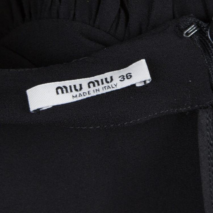 Pre Owned Miu Miu Black Long Sleeve Dress XS