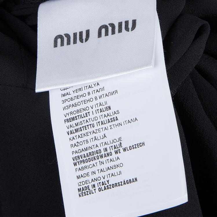 Pre Owned Miu Miu Black Long Sleeve Dress XS