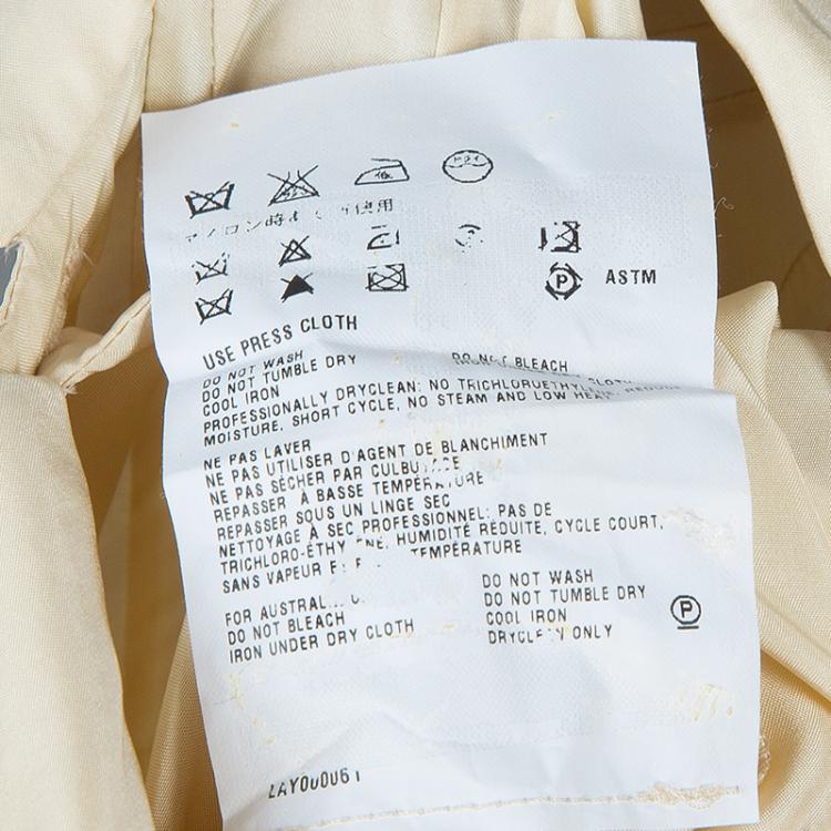 Pre Owned Miu Miu Beige Silk Pintuck Detail Shirt Dress M