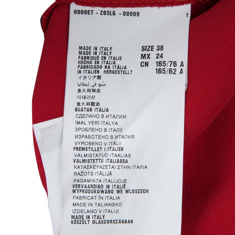 Pre Owned Miu Miu Red Backless Tie Detail Cap Sleeve Godet Dress S