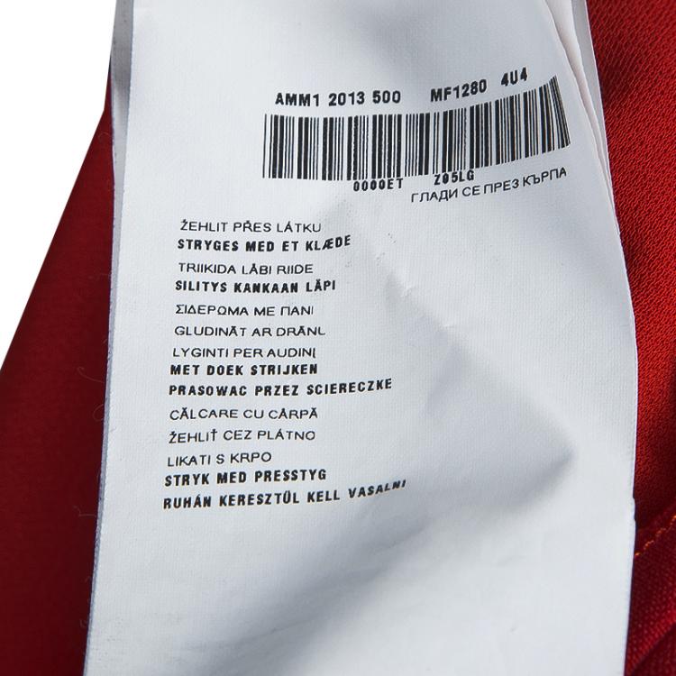 Pre Owned Miu Miu Red Backless Tie Detail Cap Sleeve Godet Dress S