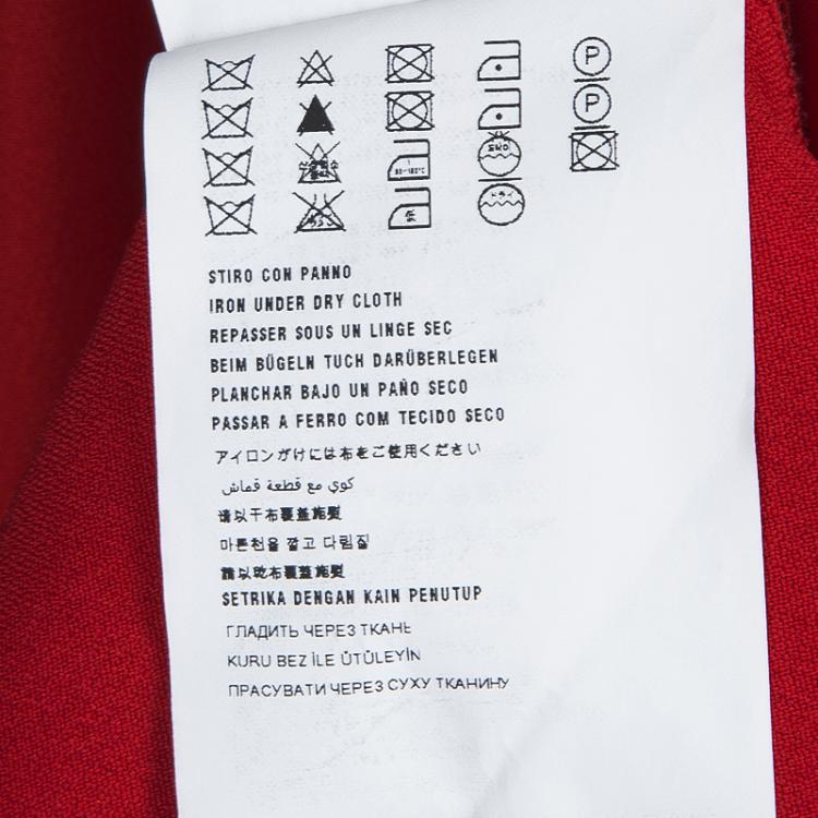 Pre Owned Miu Miu Red Backless Tie Detail Cap Sleeve Godet Dress S