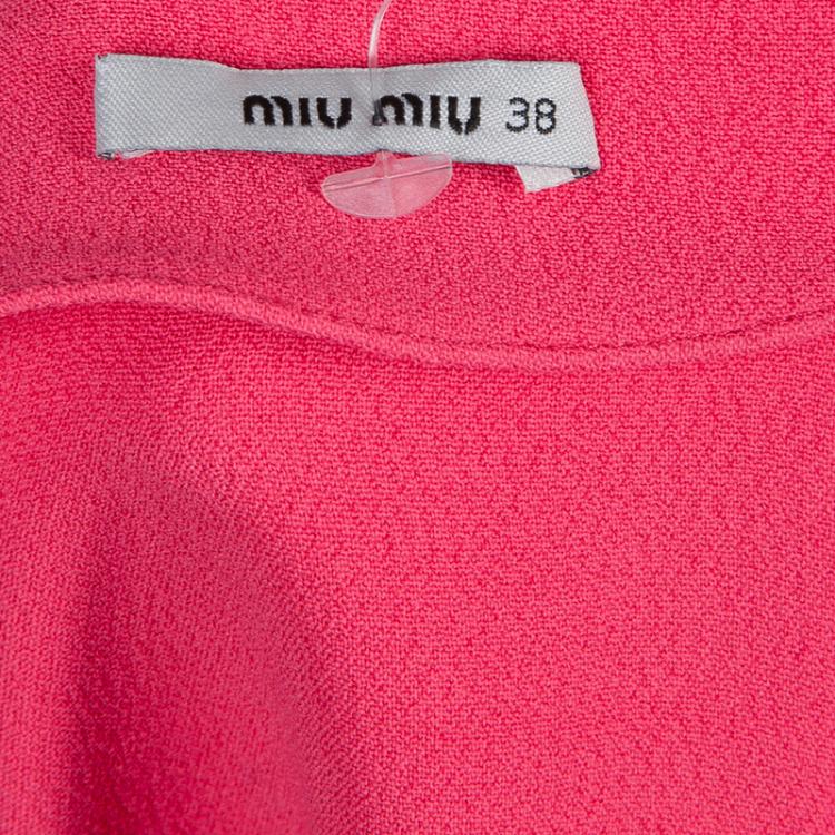 Pre Owned Miu Miu Pink Crossback Mini Dress S