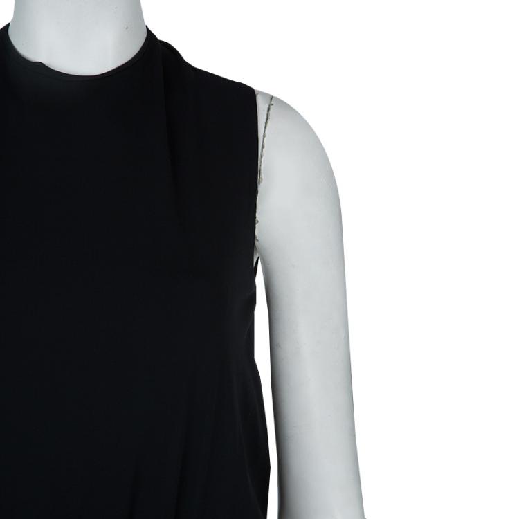 Pre Owned Miu Miu Black Back Tie Detail Sleeveless Dress M