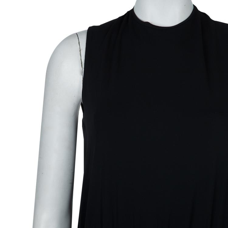 Pre Owned Miu Miu Black Back Tie Detail Sleeveless Dress M