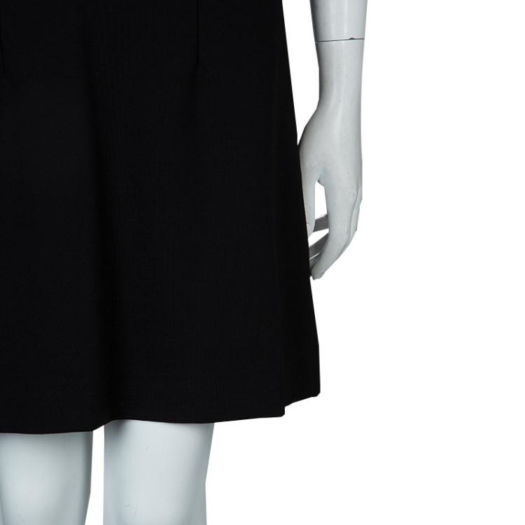 Pre Owned Miu Miu Black Back Tie Detail Sleeveless Dress M