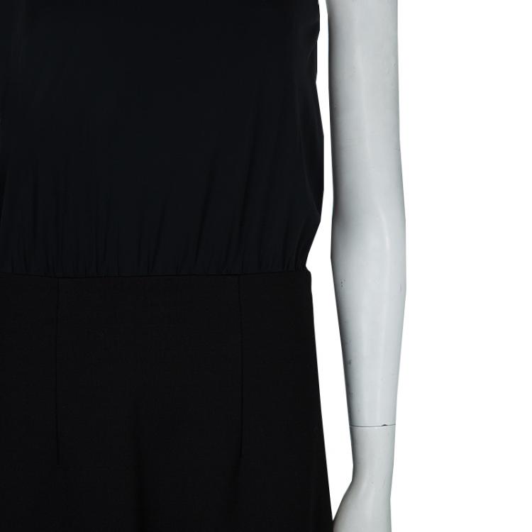 Pre Owned Miu Miu Black Back Tie Detail Sleeveless Dress M