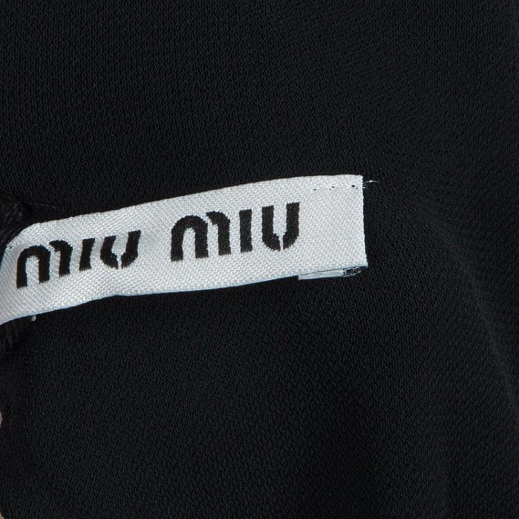 Pre Owned Miu Miu Black Back Tie Detail Sleeveless Dress M