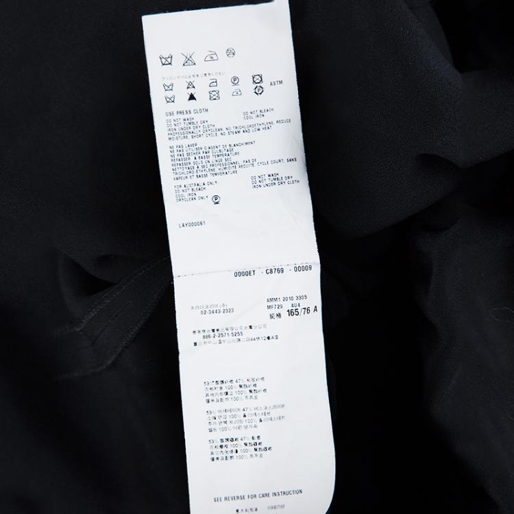 Pre Owned Miu Miu Black Short Sleeve Gathered Belted Dress S