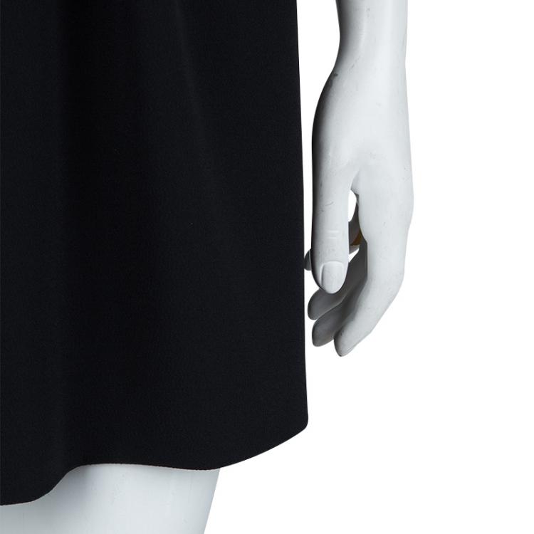 Pre Owned Miu Miu Black Cap Sleeve Belted Dress S