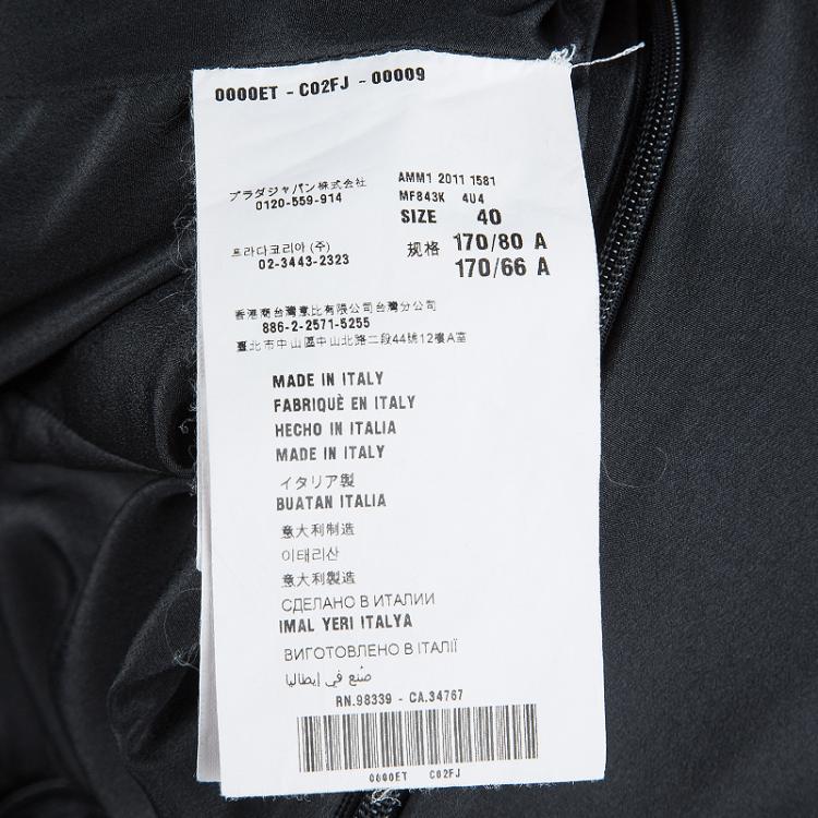 Pre Owned Miu Miu Black Cap Sleeve Belted Dress S