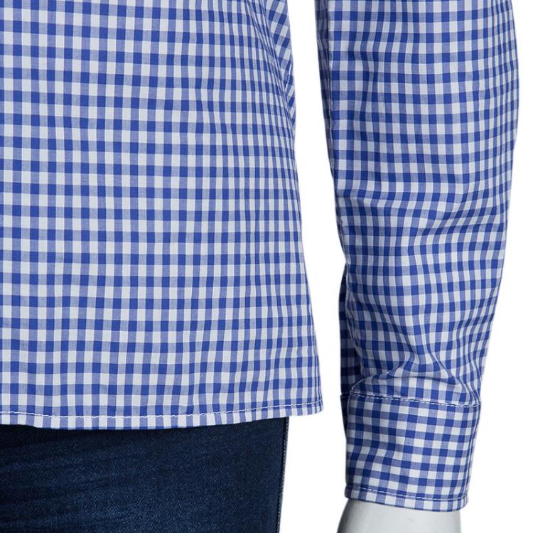 Pre Owned Miu Miu Blue Gingham Checked Long Sleeve Buttondown Cotton Shirt S