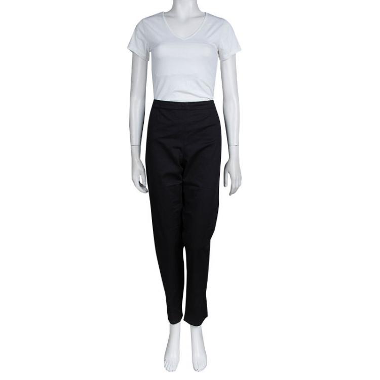 Pre Owned Miu Miu Black Cotton Straight Fit Trousers XL