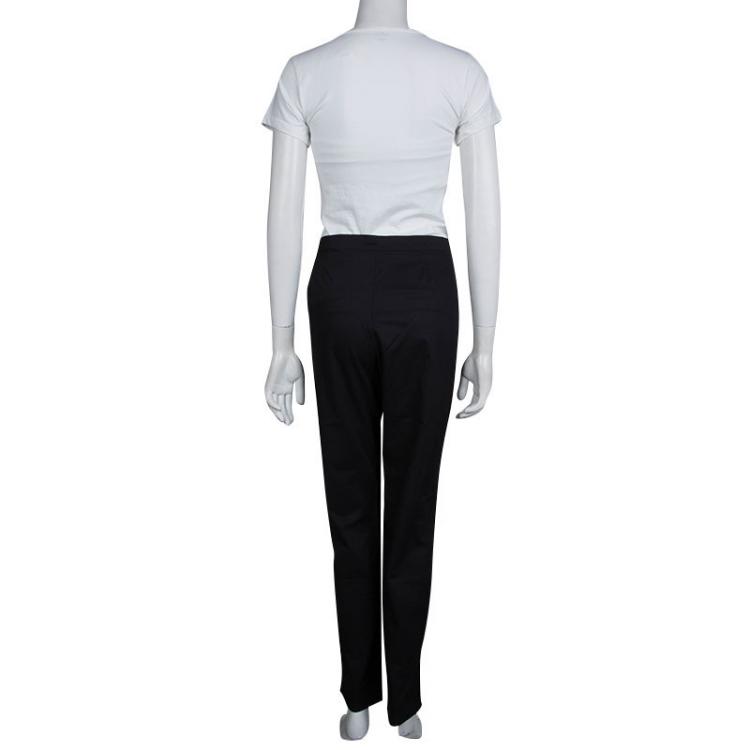 Pre Owned Miu Miu Black Cotton Straight Fit Trousers XL