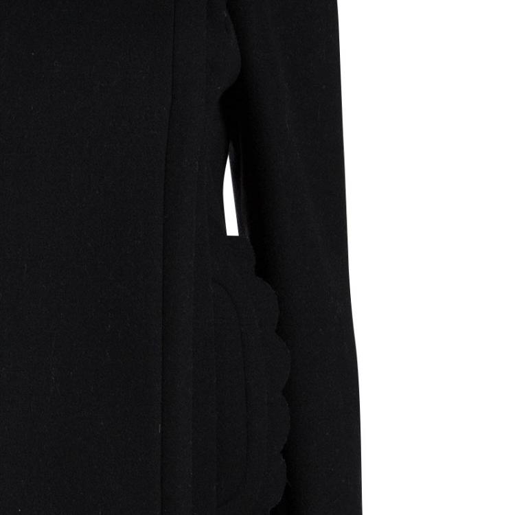 Pre Owned Miu Miu Black Wool Bow Detail Jacket S
