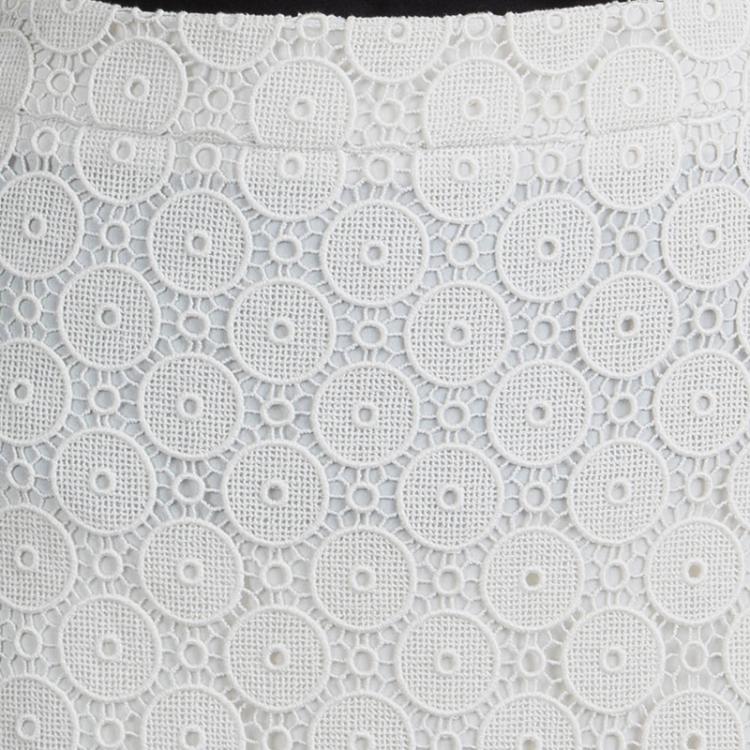 Pre Owned Miu Miu Cream Lace Mini Skirt S