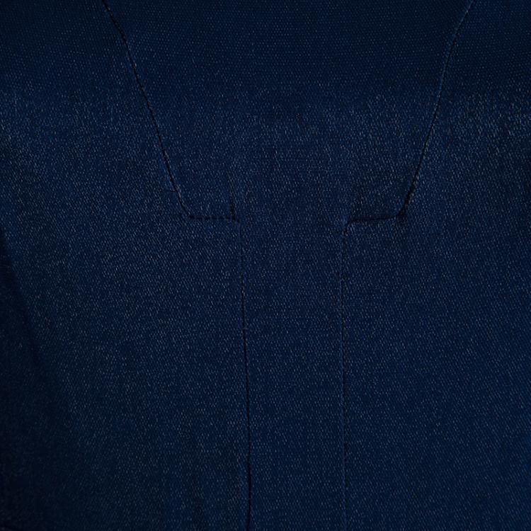 Pre Owned Miu Miu Navy Blue Short Sleeve Dress S