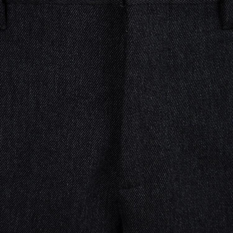 Pre Owned Miu Miu Grey Wool Three Quarter Trousers M