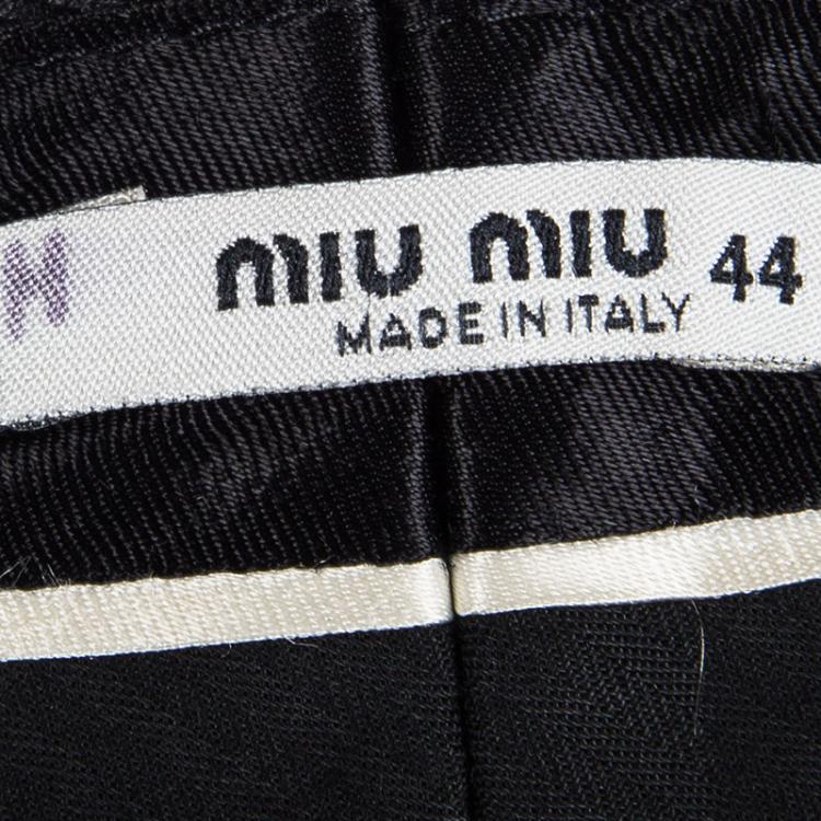 Pre Owned Miu Miu Grey Wool Three Quarter Trousers M
