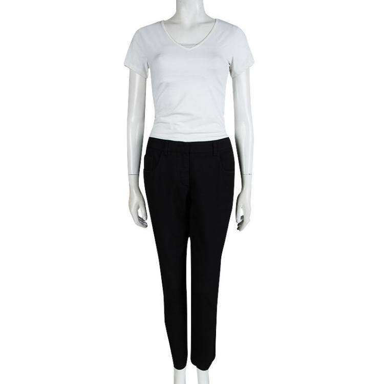 Pre Owned Miu Miu Black Wool Trousers M