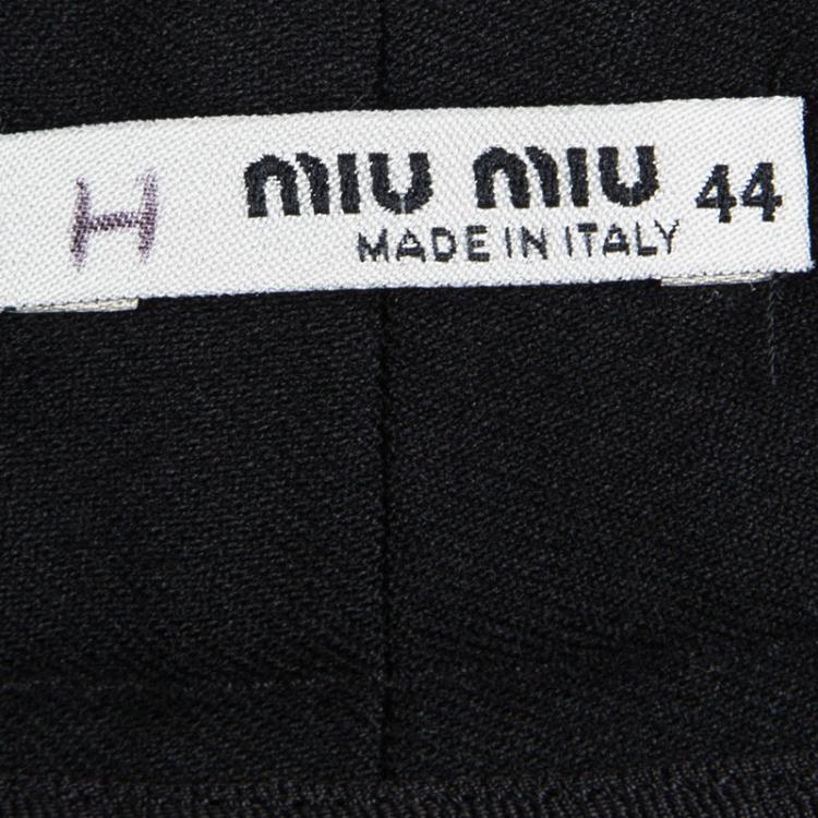 Pre Owned Miu Miu Black Wool Trousers M