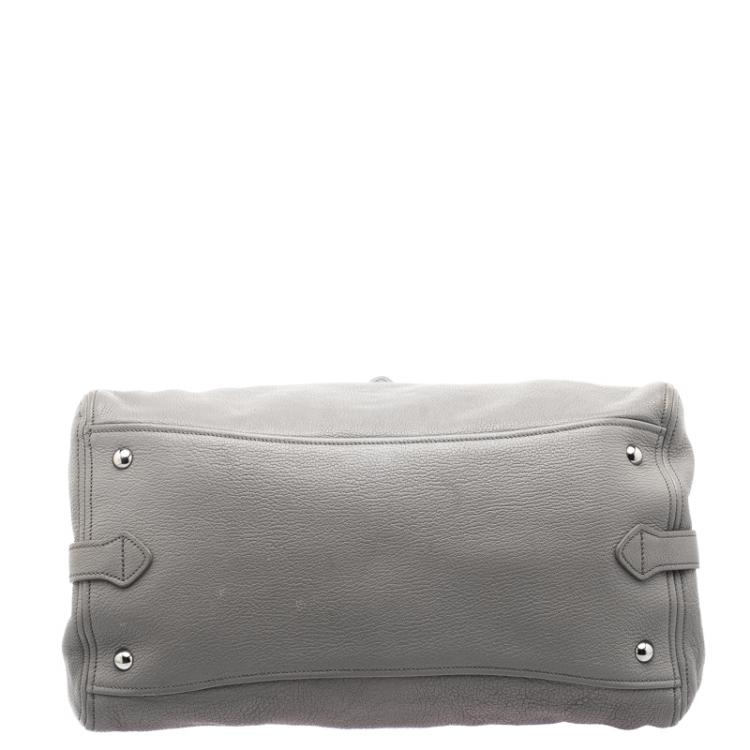Pre Owned Miu Miu Grey Leather Top Handle Bag