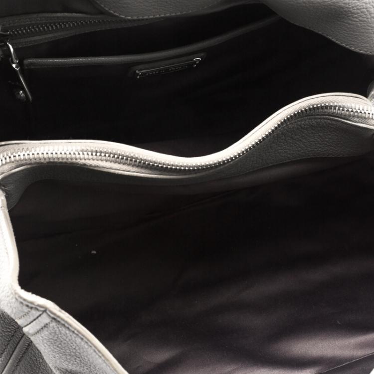 Pre Owned Miu Miu Grey Leather Top Handle Bag