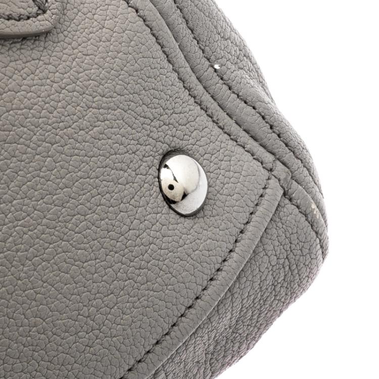 Pre Owned Miu Miu Grey Leather Top Handle Bag