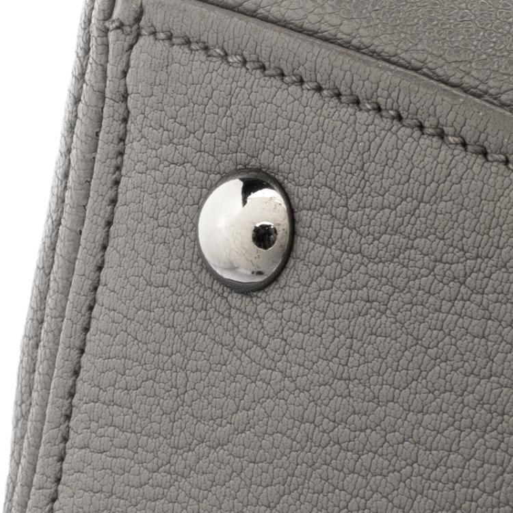 Pre Owned Miu Miu Grey Leather Top Handle Bag