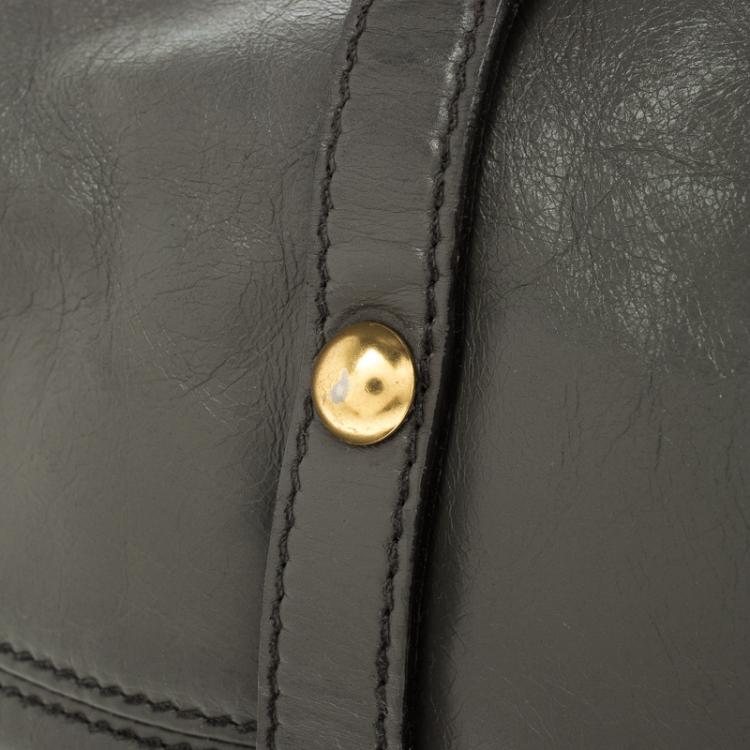 Pre Owned Miu Miu Grey Leather Bow Tote