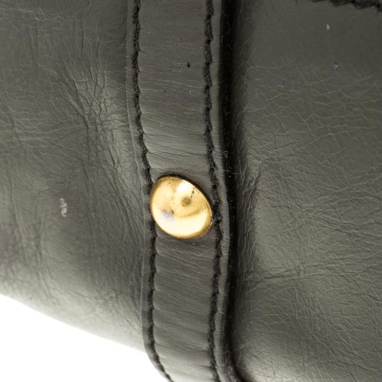 Pre Owned Miu Miu Grey Leather Bow Tote