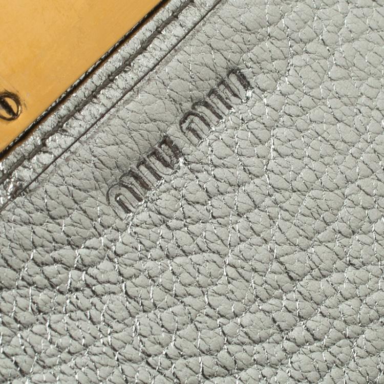 Pre Owned Miu Miu Gold/Silver Leather Madras WOC