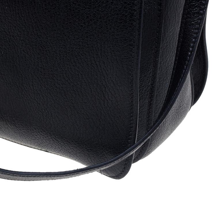 Pre Owned Miu Miu Black Leather Madras Executive Tote