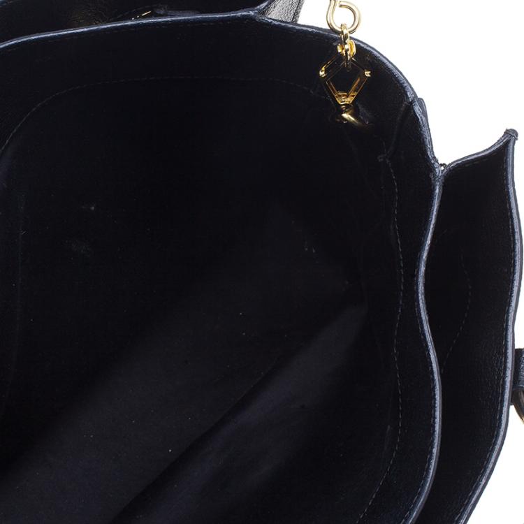 Pre Owned Miu Miu Black Leather Madras Executive Tote