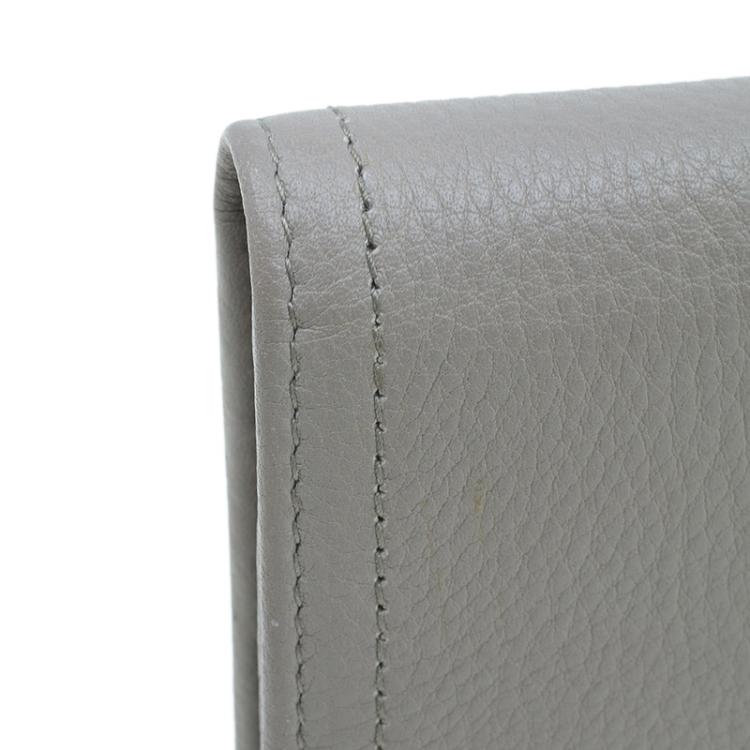 Pre Owned Miu Miu Grey Leather Continental Wallet