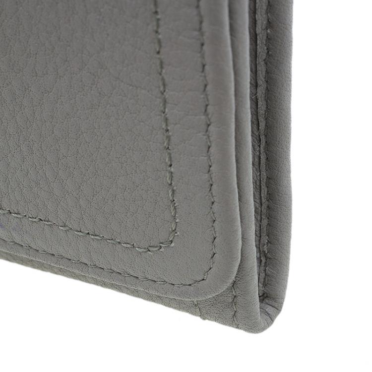 Pre Owned Miu Miu Grey Leather Continental Wallet